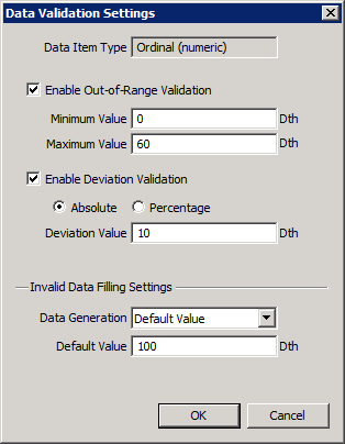 Data Validation Settings